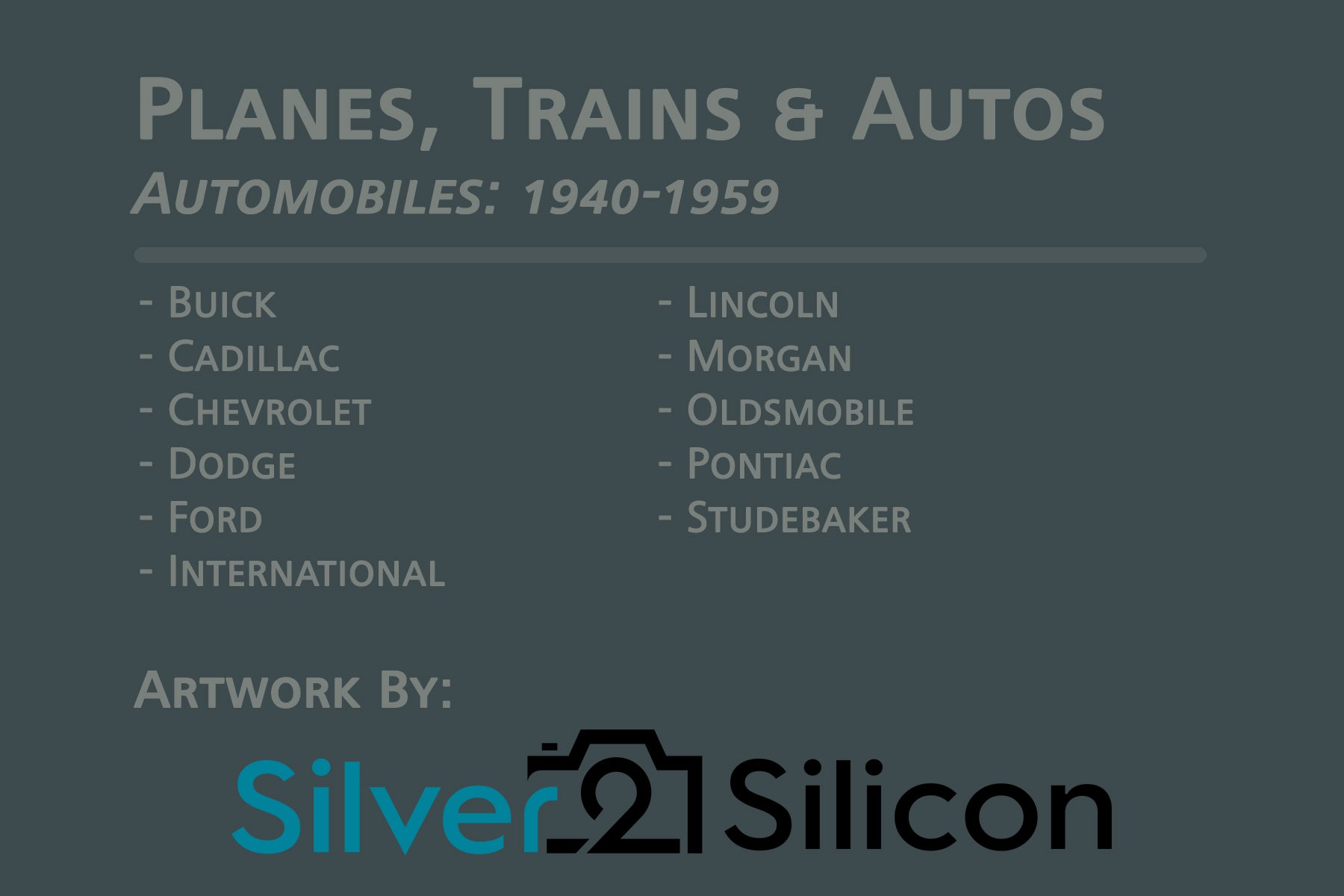 Planes, Trains & Autos: Automobiles 1940-1959