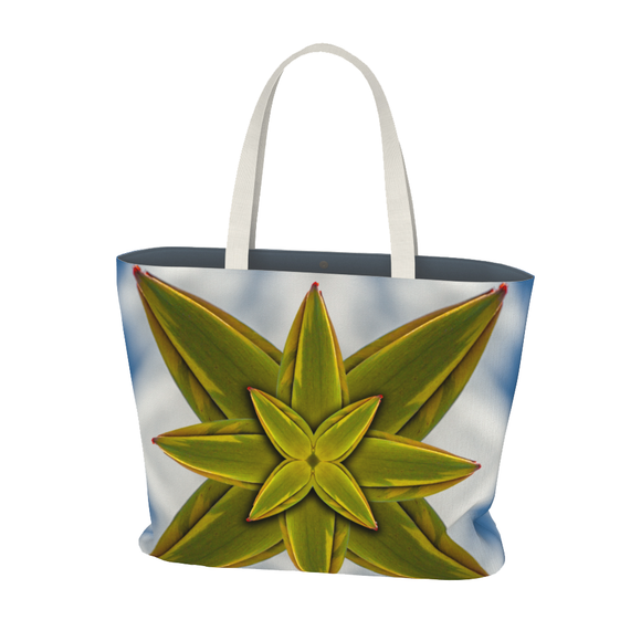 Canvas tote bag with tulip design