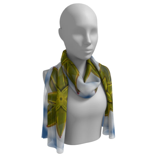 Long scarf with tulip design