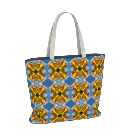 Canvas Market Tote with tulip design