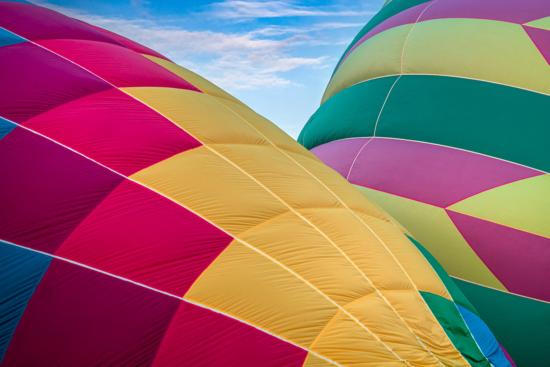 Hot air balloons ready to rise