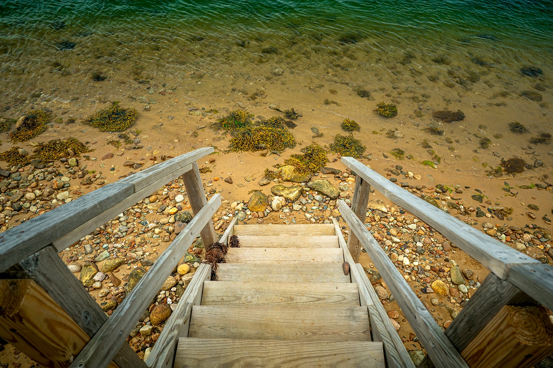 Stairs leading to water