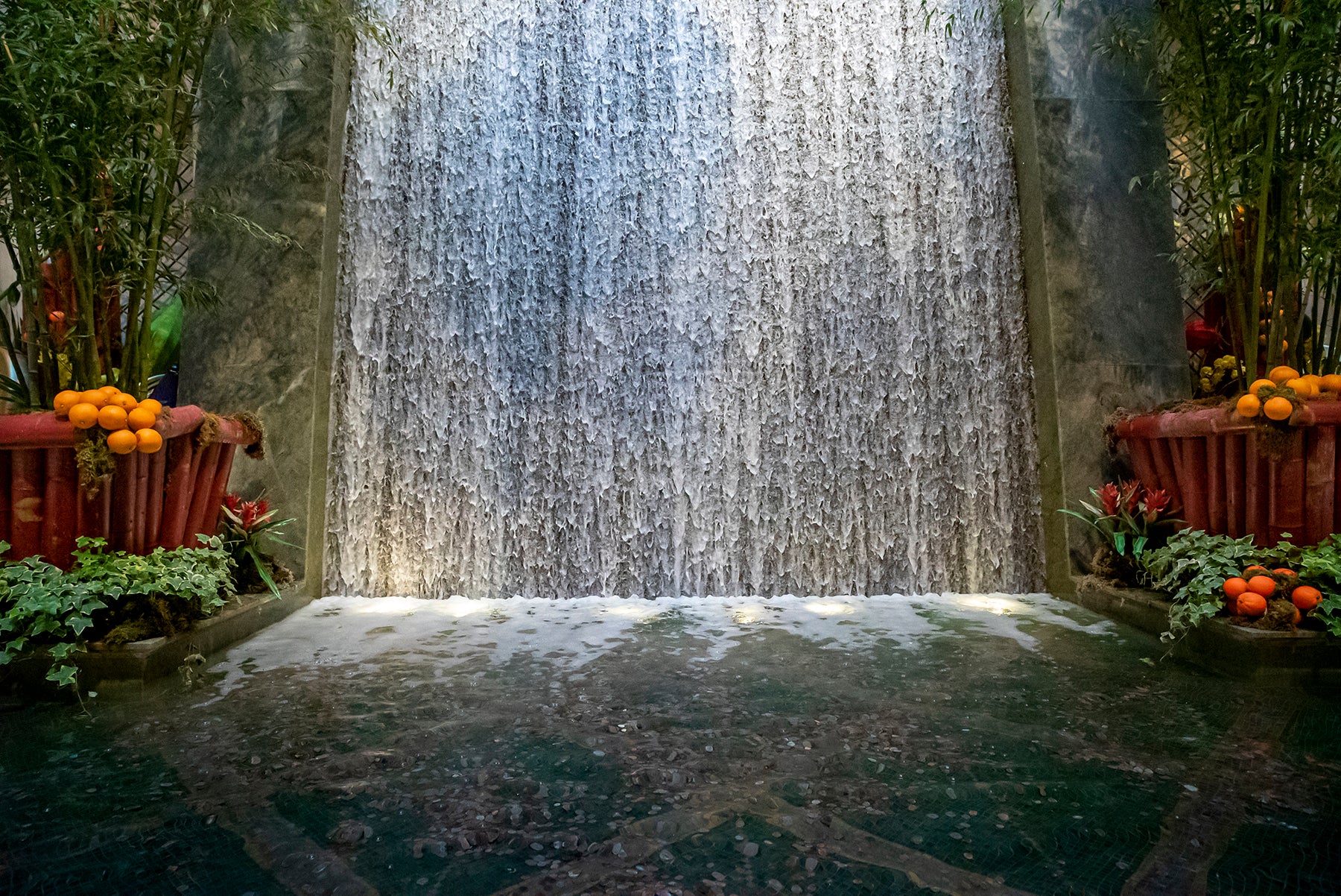 waterfall at the Venetian Hotel shopping mall