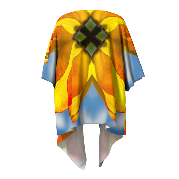 Draped Kimono with tulip design