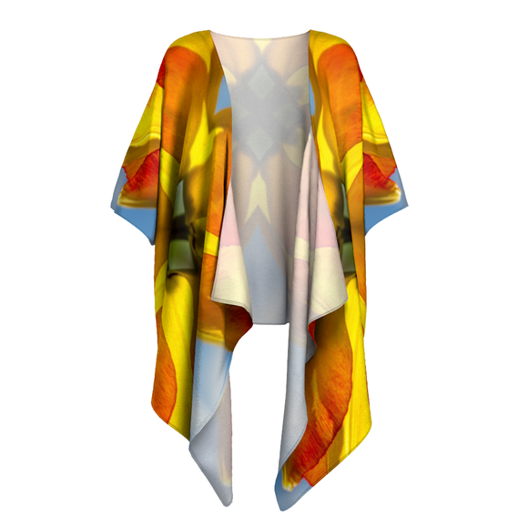 Draped Kimono with tulip design