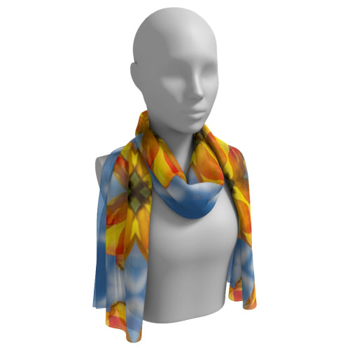 Long scarf wtih tulip design